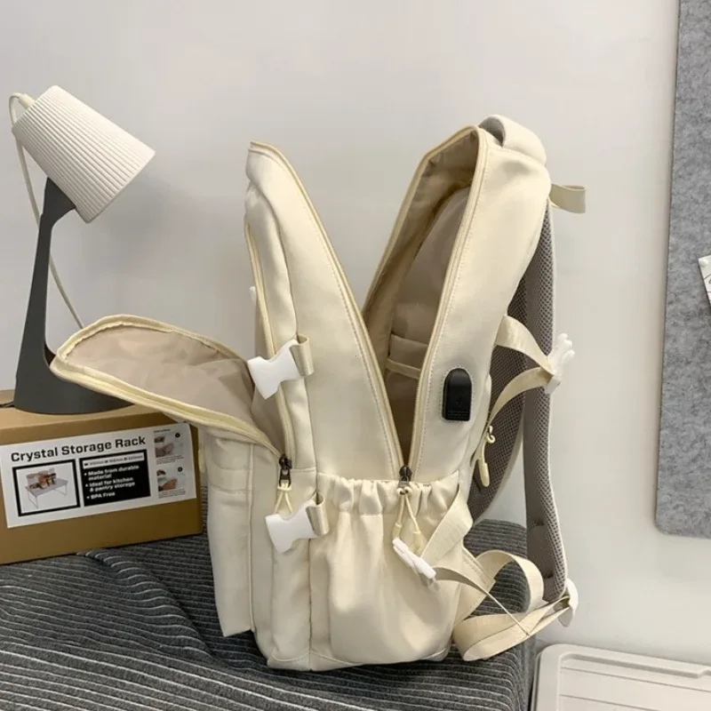 sac à dos de couleur unie de grande capacité pour lycéens, sac à dos de voyage noir simple pour collégiens, nouveauté 2026
