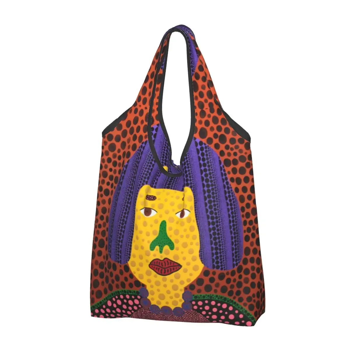 yayoi kusama-sac fourre-tout d'épicerie pour femme, sac à provisions, sacs à provisions, sac à main de grande capacité, initié à l'esthétique mignonne