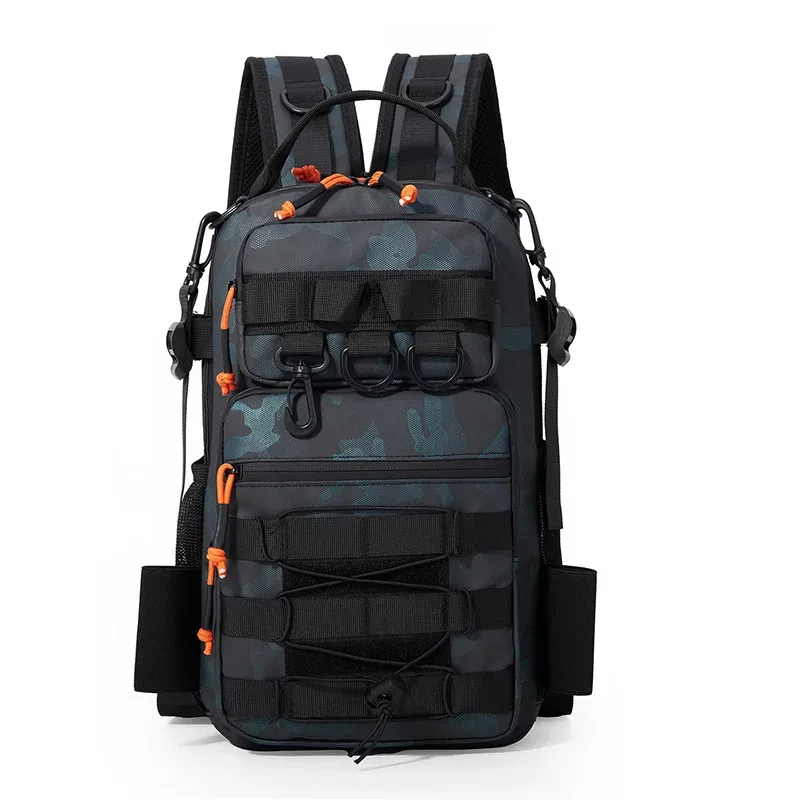 sac à dos de pêche pour hommes, sac de rangement pour matériel de pêche, sac à bandoulière pour leurres avec porte-canne, sac de camping, chasse et randonnée