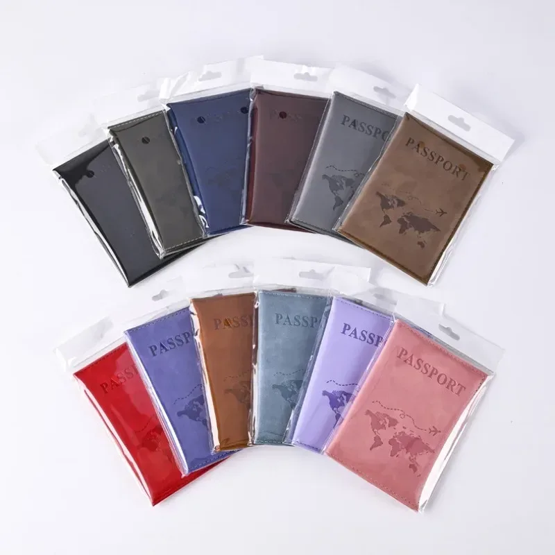 étui de passeport en cuir pu pour hommes et femmes, décoloration solide, billet de voyage, housse de protection, porte-carte d'identité, nouveau