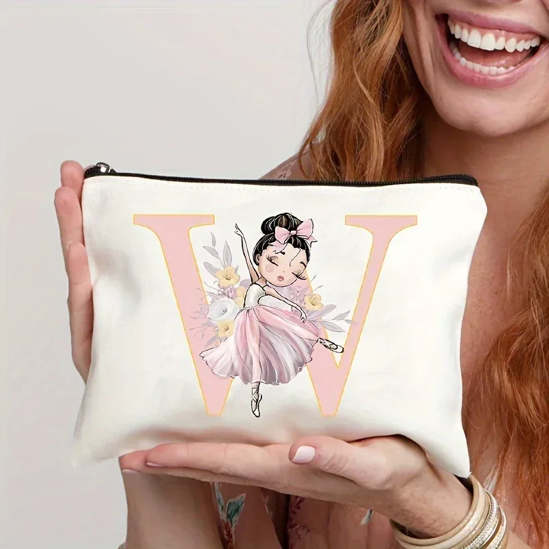 sacs de rangement, porte-monnaie, articles de toilette de style danseuse de ballet à 26 lettres, trousse de maquillage, sacs de voyage, pochette de maquillage
