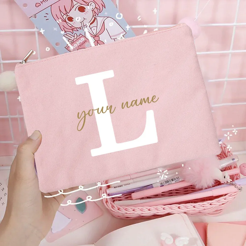 sacs à cosmétiques de demoiselle d'honneur avec nom personnalisé, trousse de maquillage pour filles, pochette de toilette de voyage, cadeaux d'anniversaire de mariage pour elle