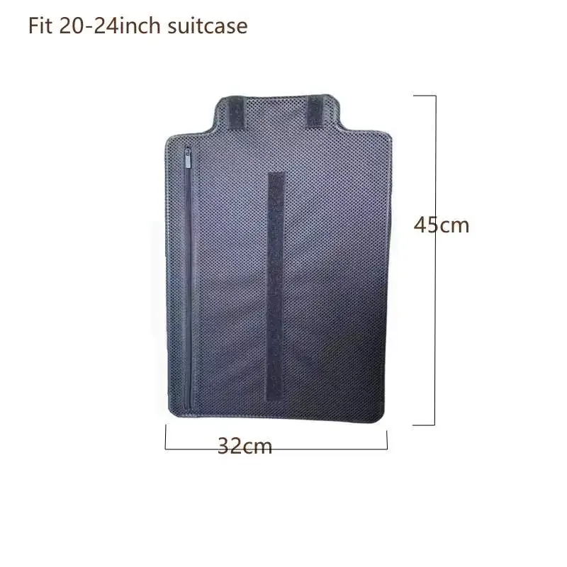 organisateur voyage tissu gris rugueux fermeture glissière poignée latérale adaptation tailles valises usage pratique