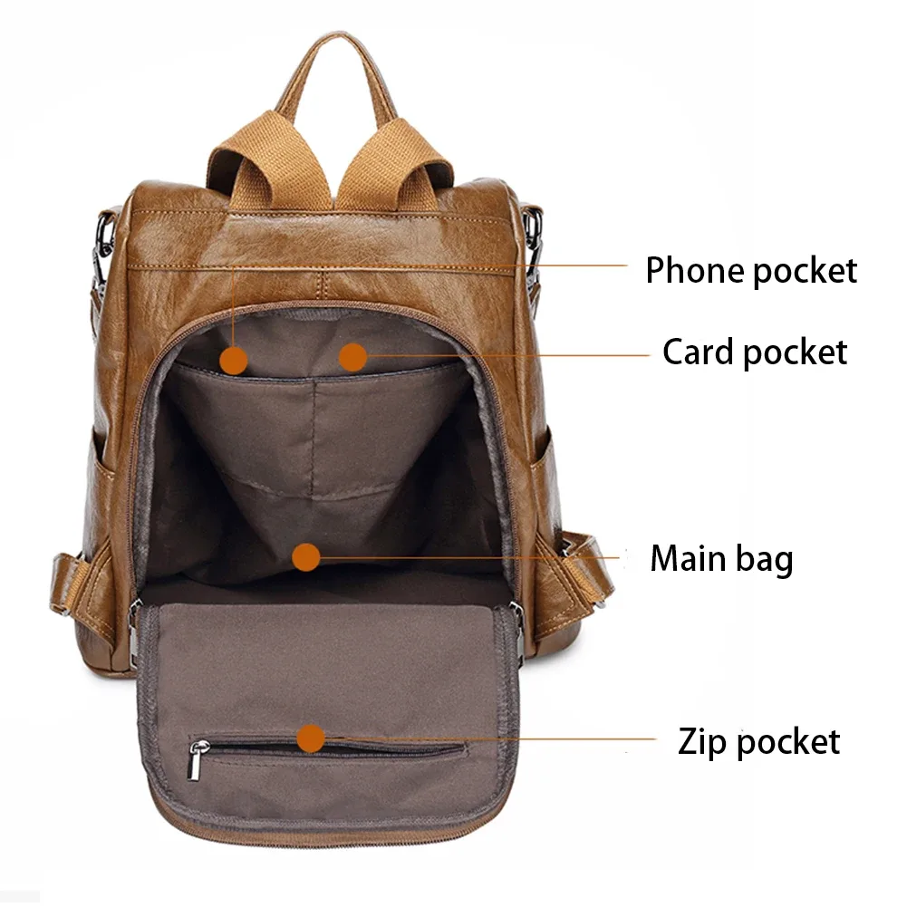 sac à dos en cuir véritable de haute qualité, antivol, sac à bandoulière, sac à dos professionnel pour femmes, élégant sac en cuir pour femme avec nœud