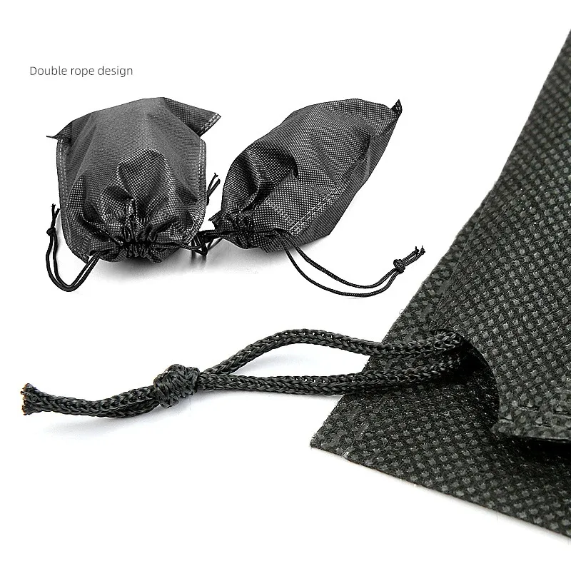 sac de rangement à cordon noir, 1 pièce, housses anti-poussière pour chaussures, pochette de voyage non tissée anti-poussière, sacs à chaussures, protection des chaussures de séchage
