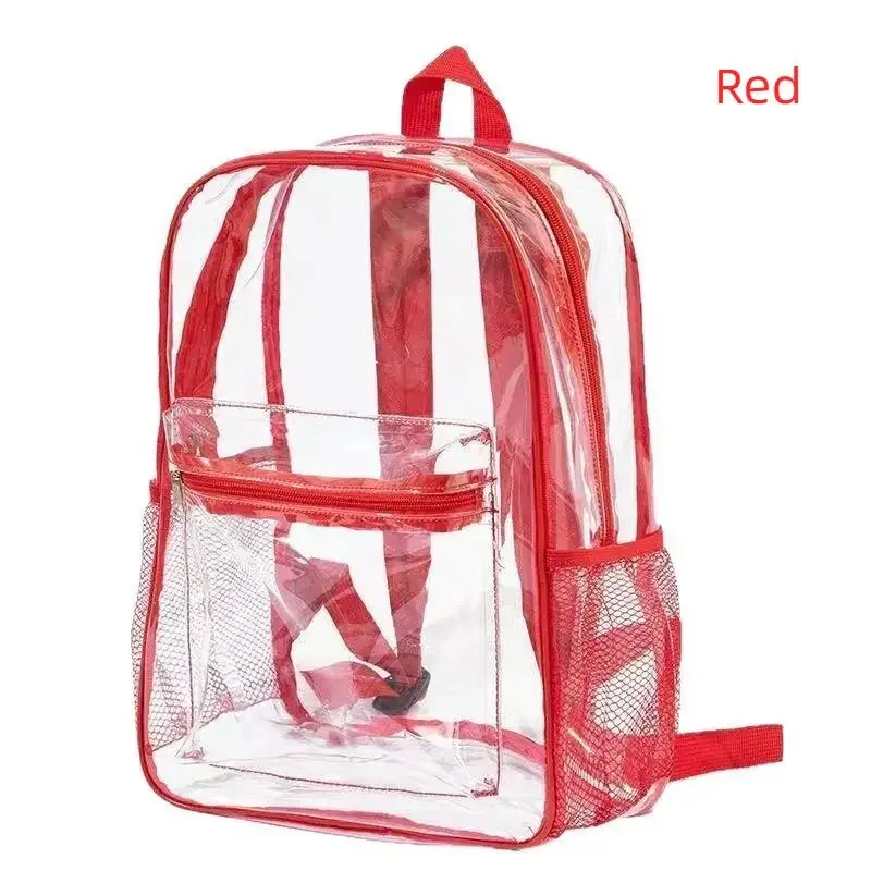 sac à dos étanche en pvc transparent, bretelles réglables, double fermeture éclair, sac léger et transparent pour stade de baseball, 1 pièce