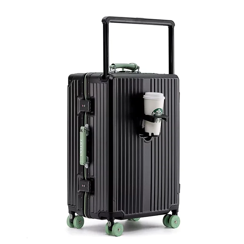 klqdzms-valise de voyage multifonctionnelle, bagage à main, cadre en aluminium, grande capacité, boîte d'embarquement pc, 20 po, 24 po, 28 po