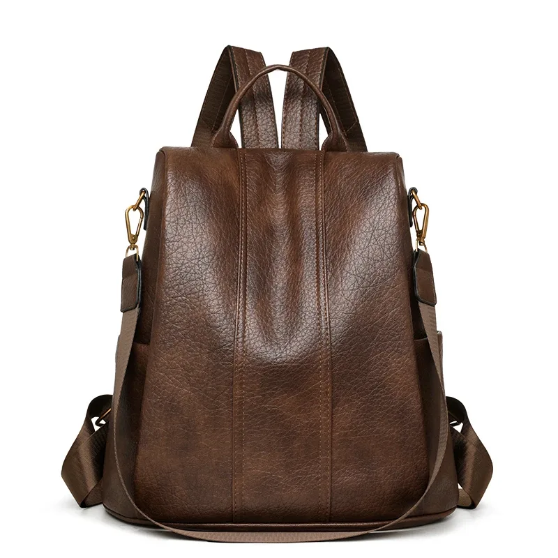 sac à dos antivol grande capacité, sacs à dos décontractés pour femmes et filles, sacs à dos de voyage en cuir souple de qualité supérieure, sacs à bandoulière