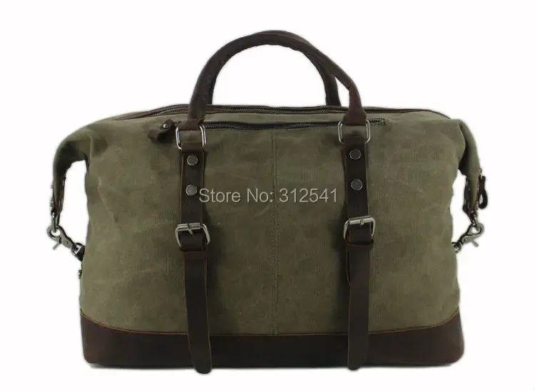 sacs de voyage vintage militaires en toile et cuir pour hommes, sacs à main, sacs de voyage, sacs de week-end de grande taille, sacs de nuit.