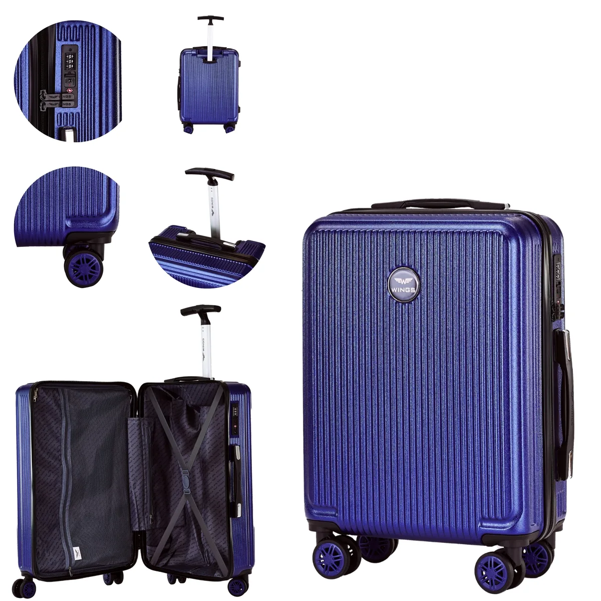 valises au choix : s, m, l — 20'', 24'', 28'' ; valises cabine wings pour wizz air, ryanair et lot ; légères, spacieuses et durables, en polycarbonate à 100 % avec serrure tsa.