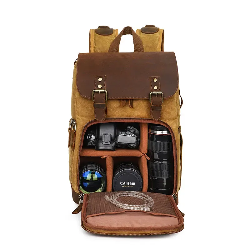 sac pour appareil photo dslr, sac à dos en toile batik, sac de photographie étanche, sac de rangement résistant à l'usure pour l'extérieur, nouvelle collection