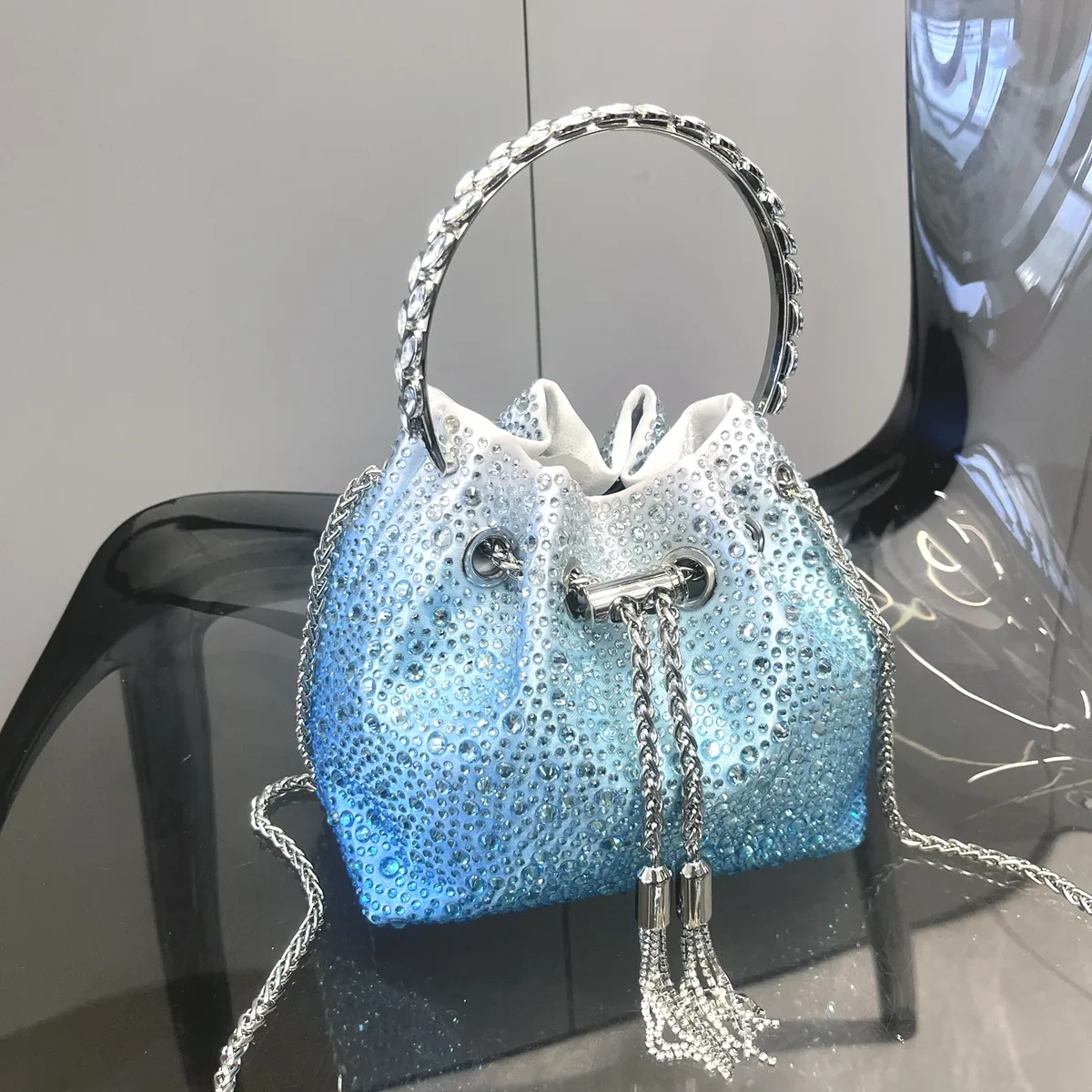 poignée strass pochette de soirée sacs à main et sac à main de luxe sac à bandoulière design brillant cristal pochette sac à main sac seau