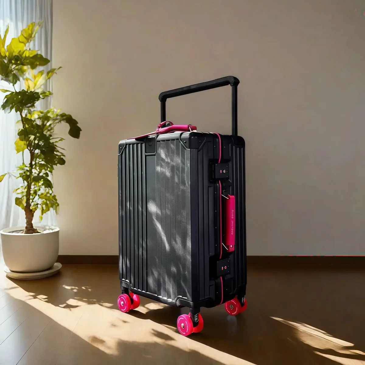 valise bagage roulant pc aluminium serrure tsa roues silencieuses poignées transport amovibles compartiments internes organisés usage voyage