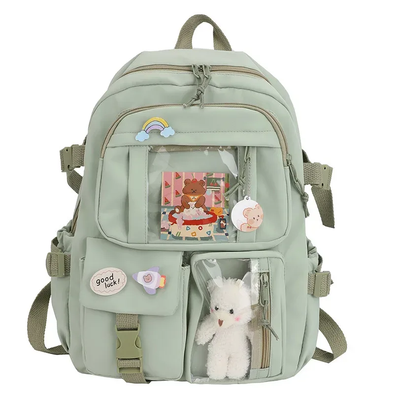 sac à dos scolaire à boucle, couleur bonbon, tendance, mignon, style coréen, sac à bandoulière pour étudiantes, sac à dos universitaire pour adolescentes