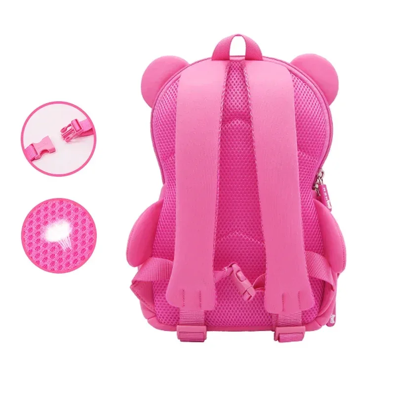 sac à dos rose en néoprène pour fille, observateur, cuillère à cuillère, mignon ours, pour l'école, maternelle, pour enfant, kawaii, plecak, nouvelle collection 2025