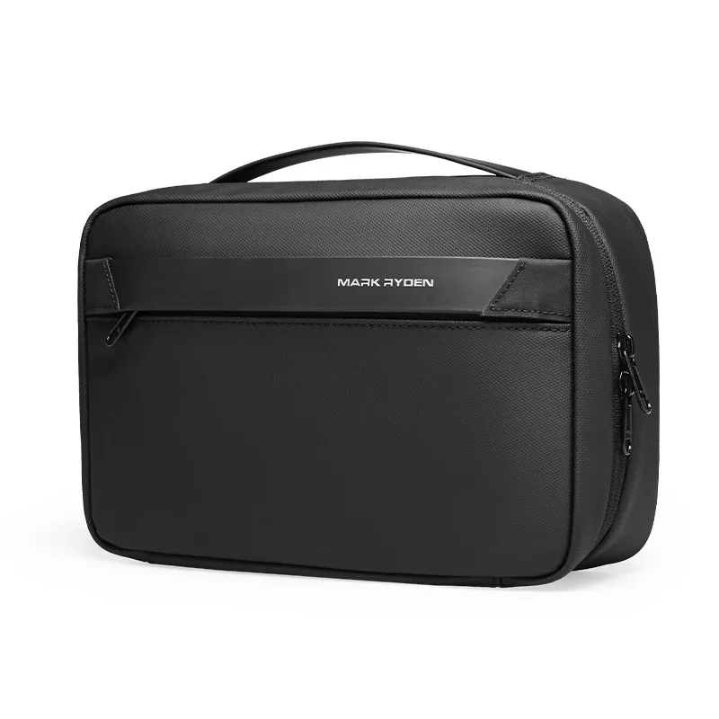 trousse de toilette de voyage mark ryden avec crochet, trousse de toilette en pu oxford hydrofuge avec plusieurs compartiments pour hommes et femmes