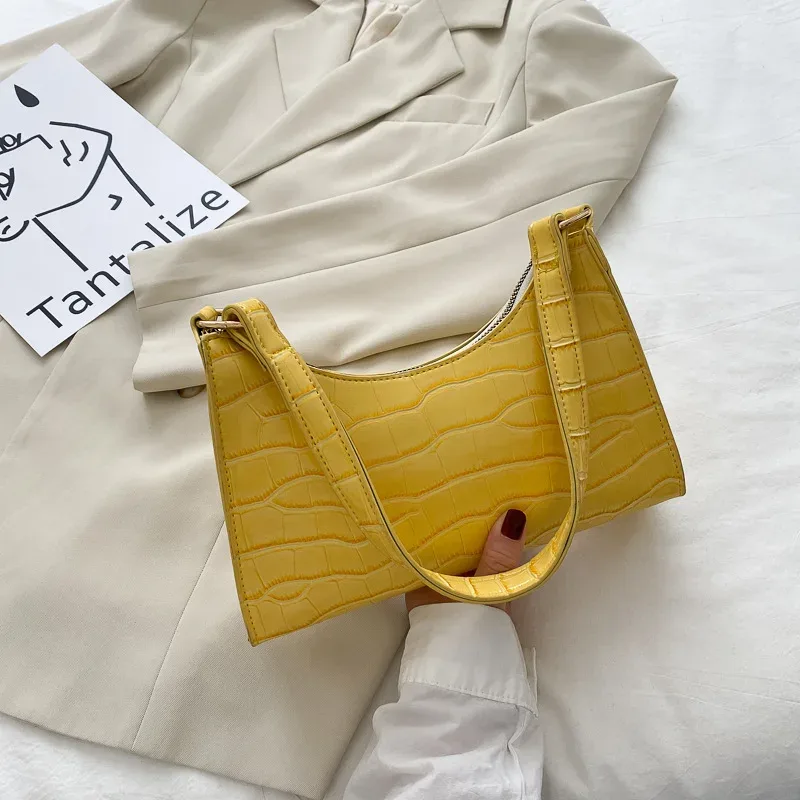 sacs à main et bourse rétro motif alligator pour femmes, petits sacs à bandoulière sous les aisselles, pochette fourre-tout en cuir pu de bonne qualité pour dames