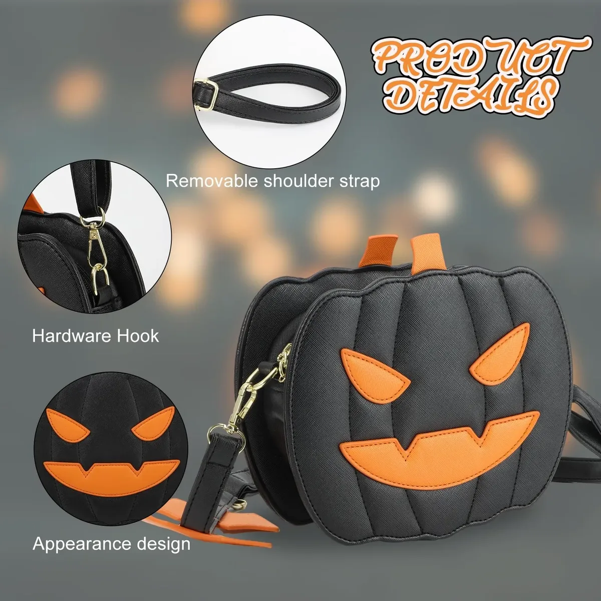 sac à bandoulière en cuir pu pour femme, sac à main d'halloween, sac à provisions d'halloween, sac de messager démon, initié à la aliments