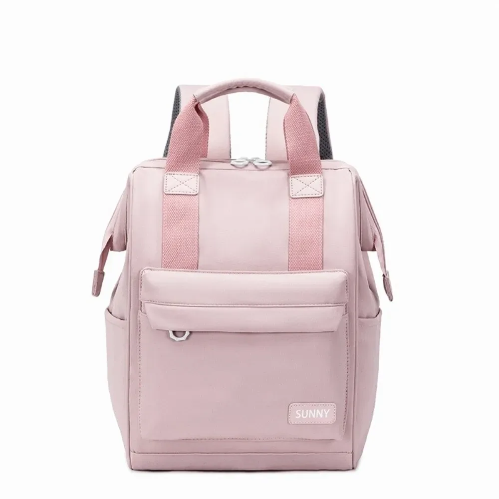 sac à dos à bandoulière de couleur unie, grande capacité, résistant à l'usure, pour ordinateur portable de voyage, tissu oxford, multi-poches, sac d'école pour étudiants