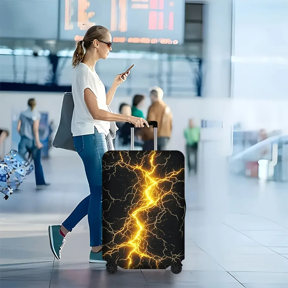 1 housse de bagage à imprimé éclair pour bagages de 18 à 32 pouces ; accessoires de voyage anti-poussière et élastiques pour une protection efficace