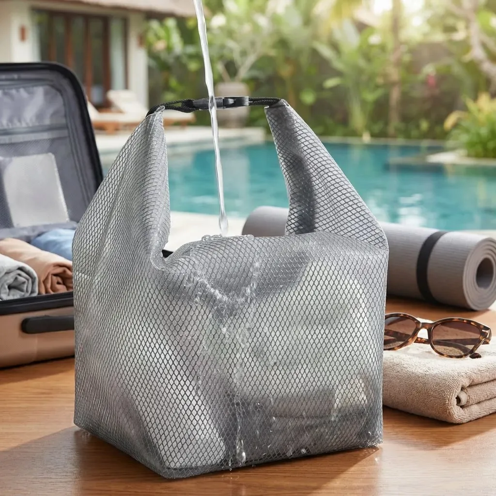 sac de toilette transparent imperméable pour cosmétiques, sac de voyage portable de grande capacité, pochette de toilette tendance pour femmes, sac de toilette transparent