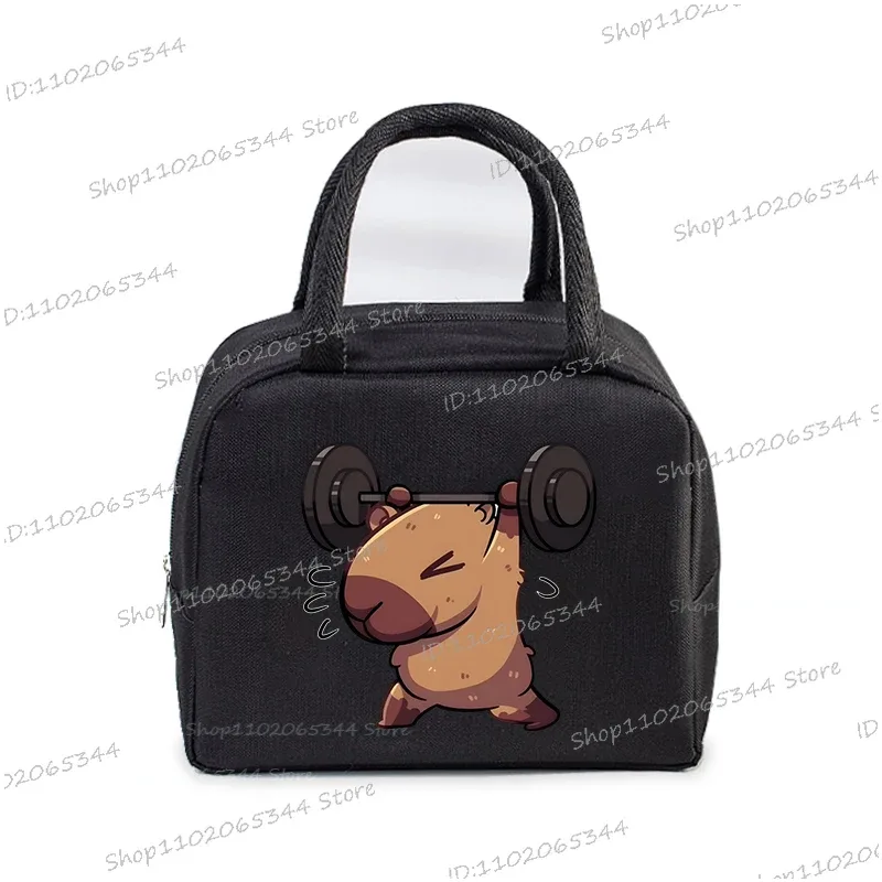 kawaii capybara design boîte à déjeuner sac de rangement femmes dessin animé capybara imprimer portable bento sacs animaux capybara amant sacs à déjeuner