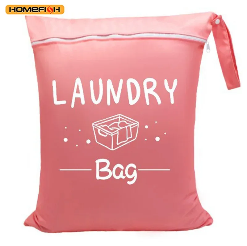 sac à linge en nylon homefish, sac de rangement de voyage, organisateur de vêtements sales lavable en machine, sac à fermeture éclair coloré