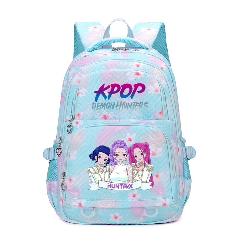 kpop demon hunters – sacs à dos imperméables de grande capacité, sacs d'école tendance avec imprimé de fleurs, sacs d'école pour ordinateur portable pour femmes et hommes, cadeau