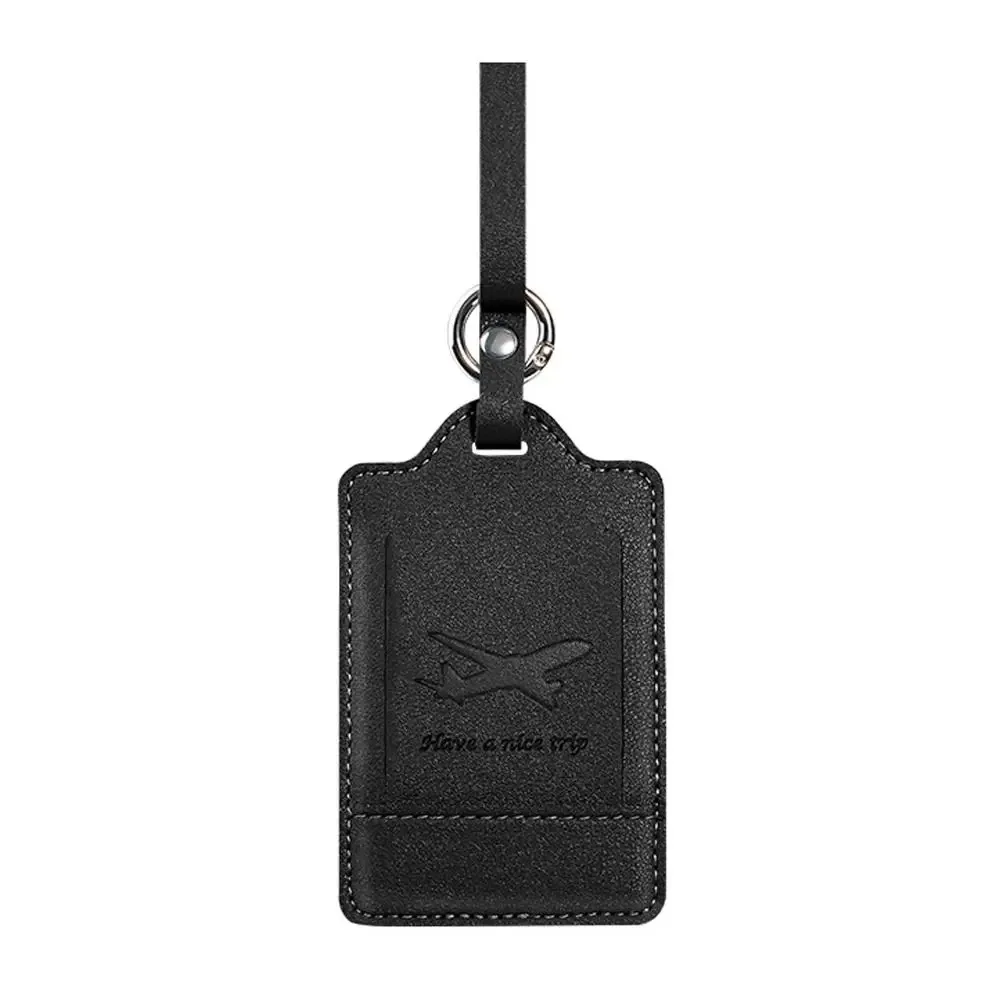 étiquettes de bagage portables en cuir pu, étiquette d'adresse de valise, étiquette de sac d'embarquement de bagages, anti-perte, accessoires de voyage