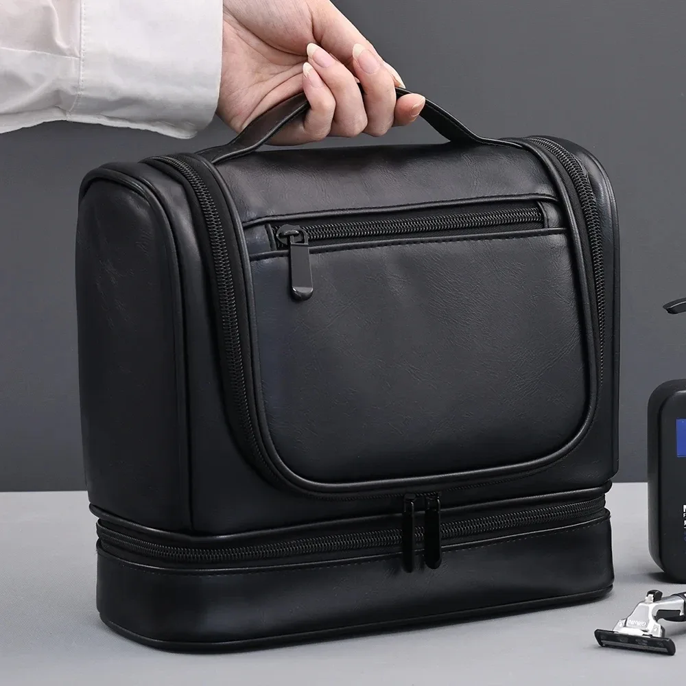 trousse de toilette d'affaires transfrontalière pour hommes, sac de maquillage étanche multifonctionnel haut de gamme de grande capacité, sac de rangement à main