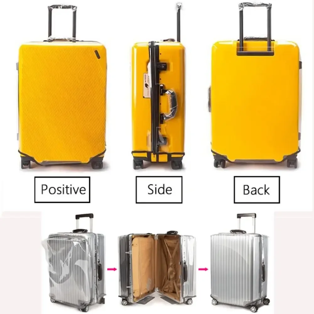 housse de valise transparente en pvc, sans démontage requis, imperméable, anti-poussière, accessoires de voyage, résistante à l'usure