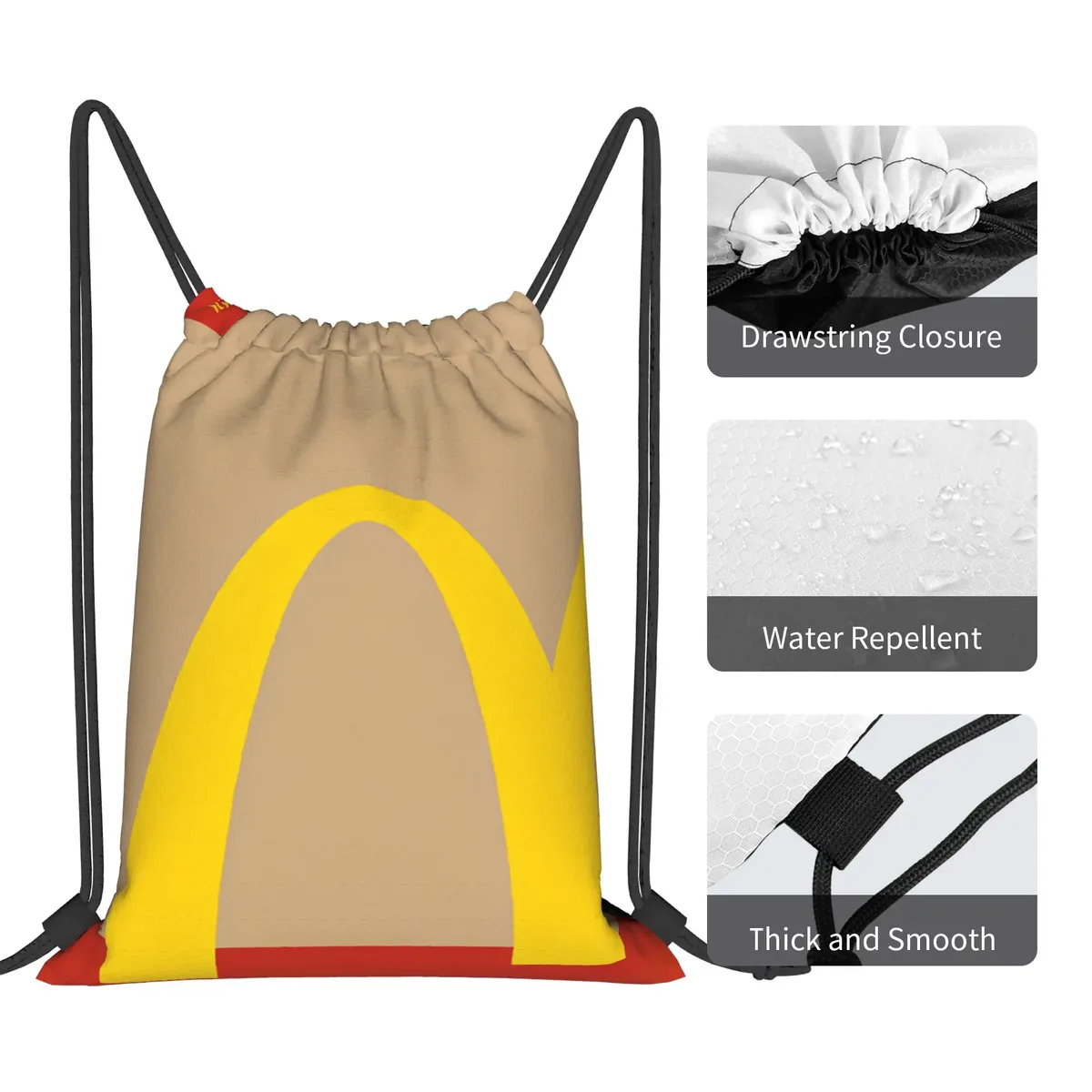 sac à cordon en papier kraft imprimé, sacs à dos de voyage pour femmes, sacs à cordon pliables décontractés