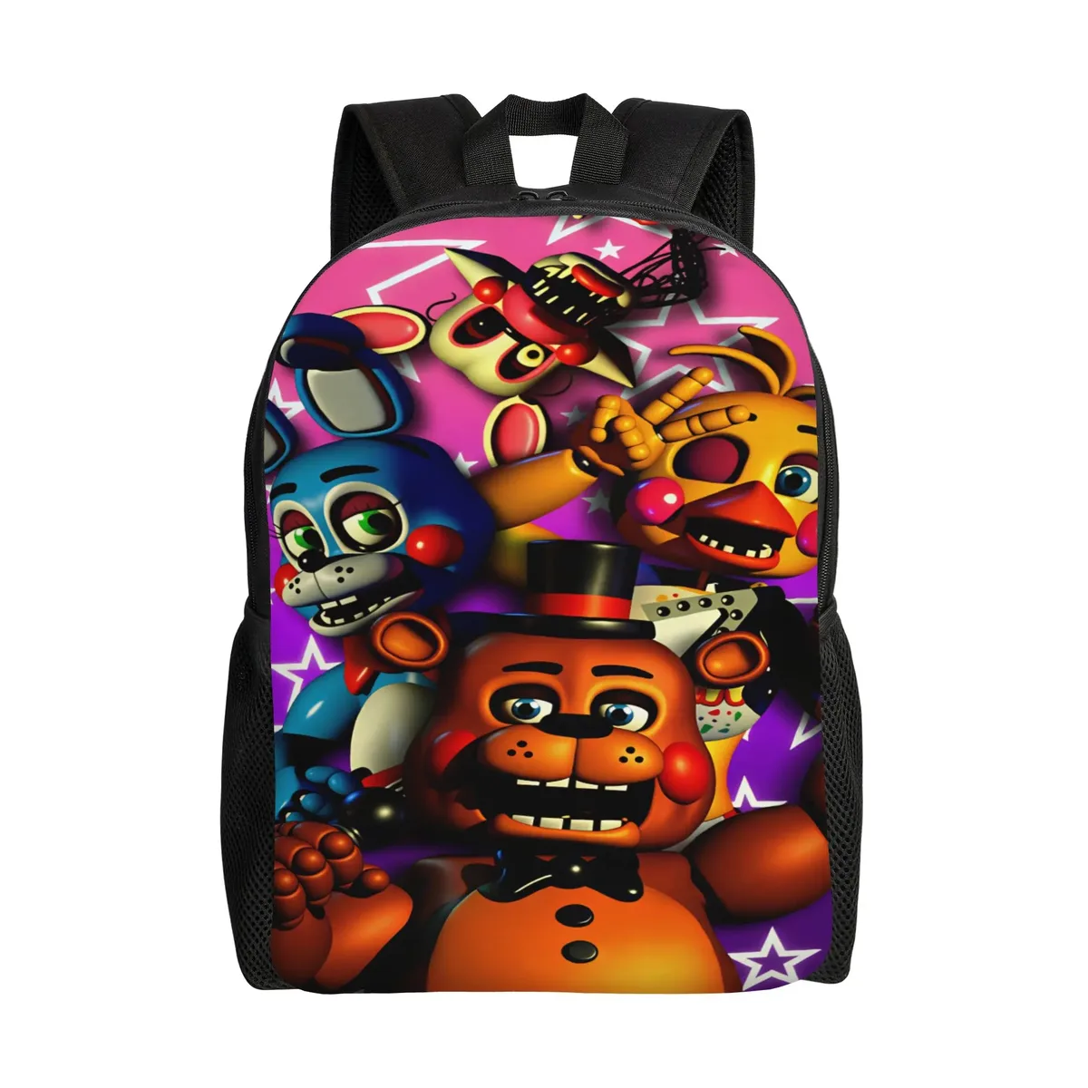 sac à dos fnaf horror game pour hommes, grands sacs à dos en polyester, sacs décontractés pour lycée, sac à dos de voyage personnalisé