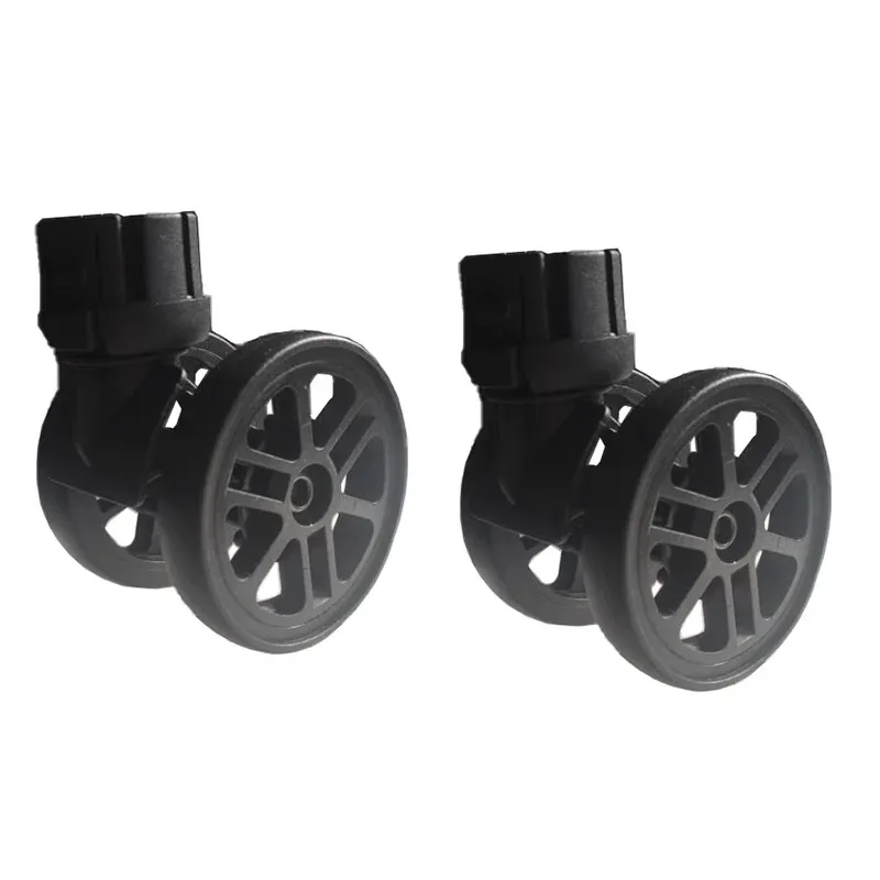roues universelles amovibles plastique noires métalliques accessoires remplacement bagages pièces réparation travail atelier voyage modification valises