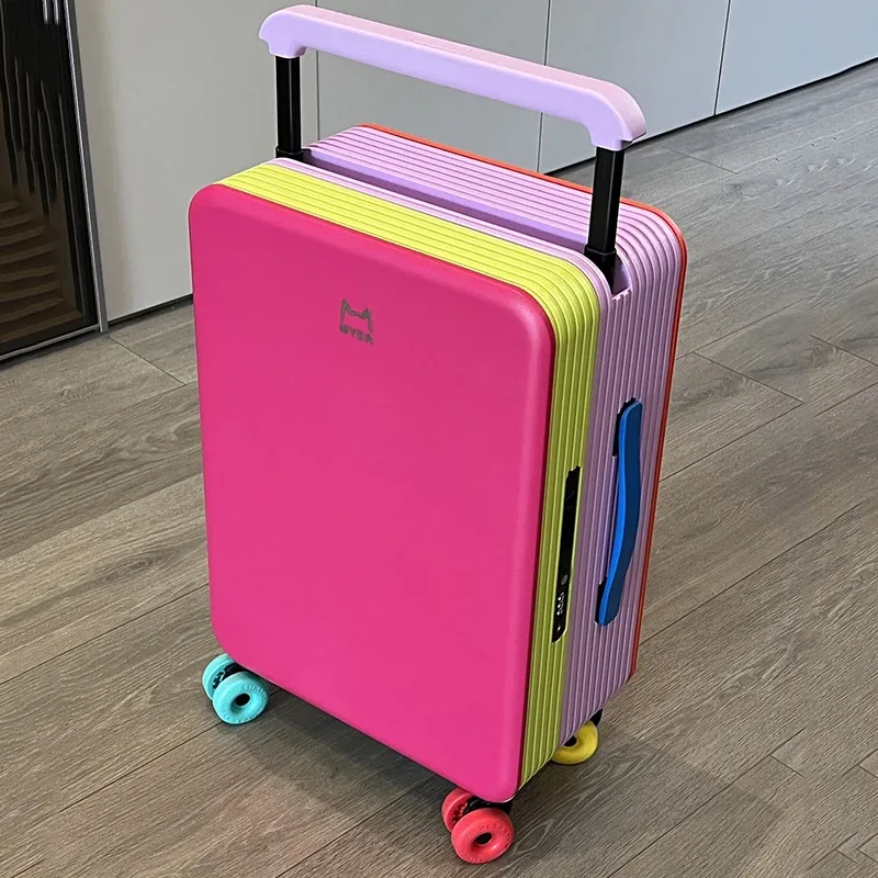 klqdzms – bagages de voyage 20 "24 pouces, boîte de cabine en abs + pc, valise à roulettes de grande capacité pour femmes, valise de cabine à roulettes universelles