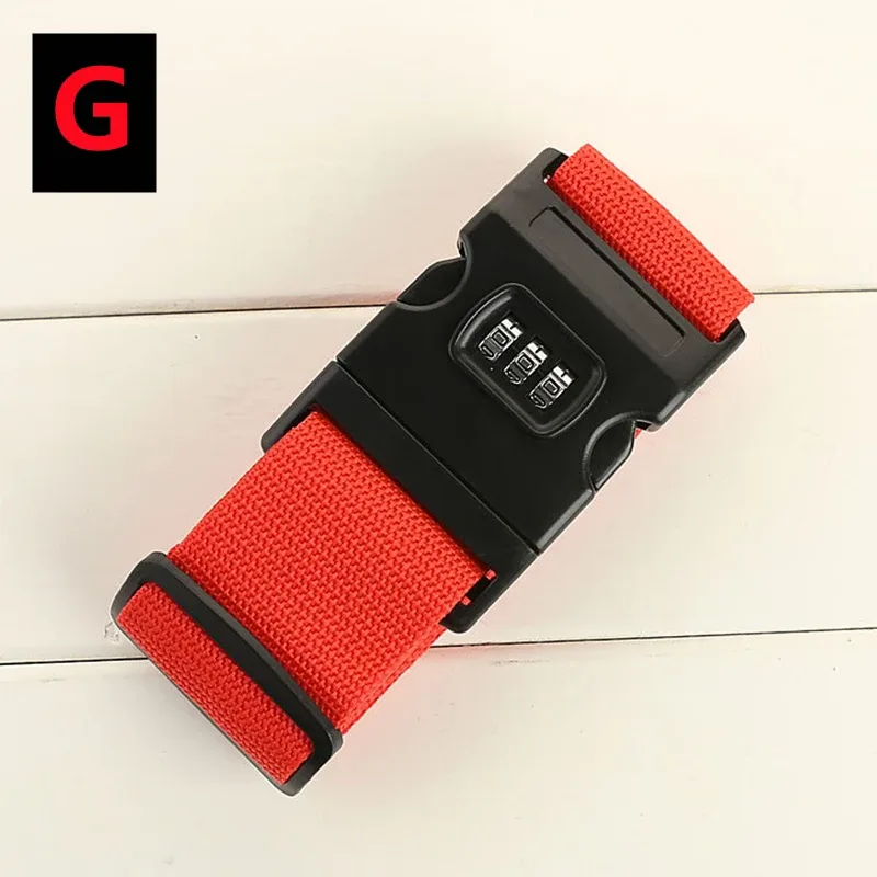 sangle de bagage de voyage réglable avec verrouillage par mot de passe, ceinture d'emballage, verrouillage sécurisé, paquet de bagages, accessoires de valise, 13 couleurs
