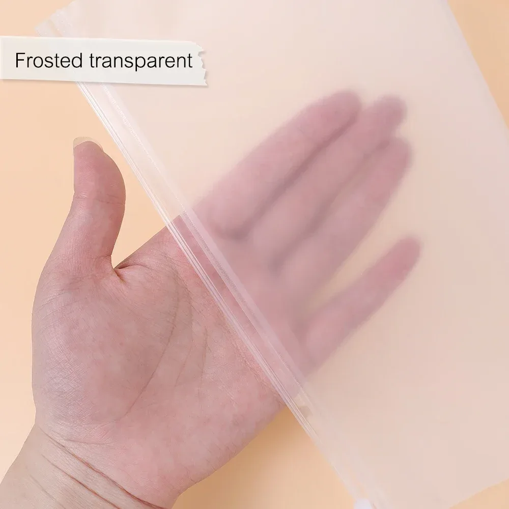 sac de rangement de voyage en plastique transparent givré, 10 pièces, sac étanche personnalisé avec fermeture éclair, sacs portables mats auto-scellants