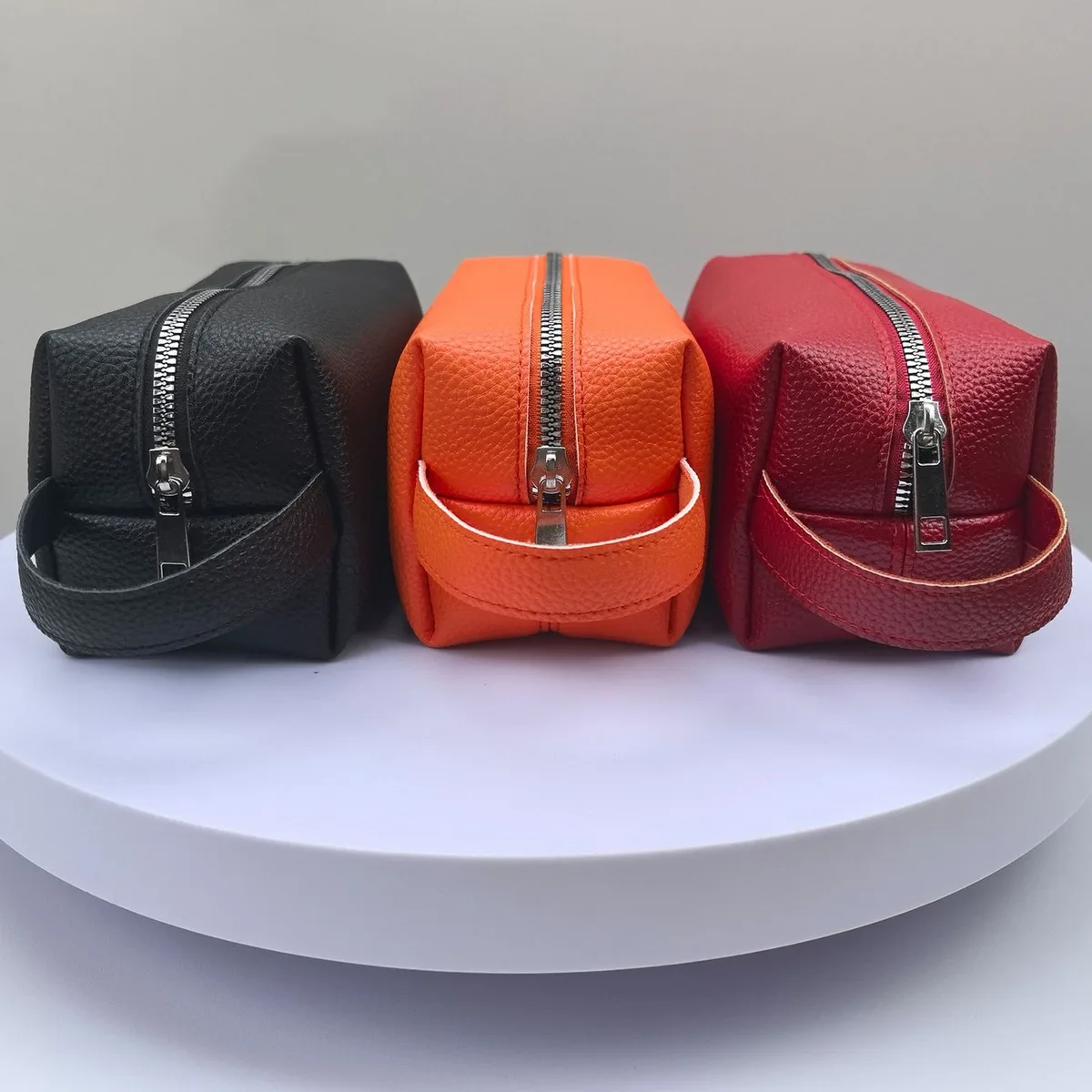sac de rangement de cosmétiques en cuir pu, trousse de maquillage multifonctionnelle, organisateur de toilette portable de grande capacité