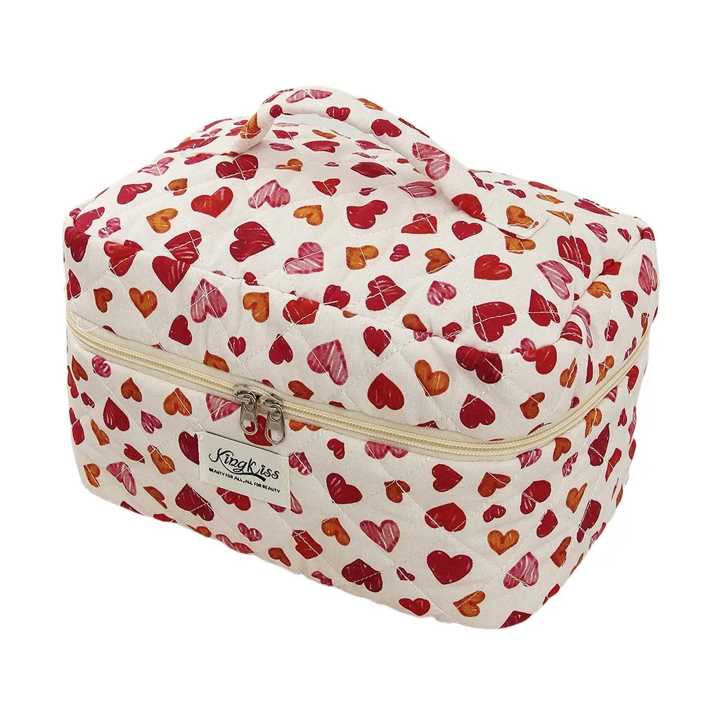 trousse de maquillage matelassée en coton imprimé floral, trousse à cosmétiques multifonctionnelle à imprimé léopard, portefeuille de voyage de plusieurs tailles
