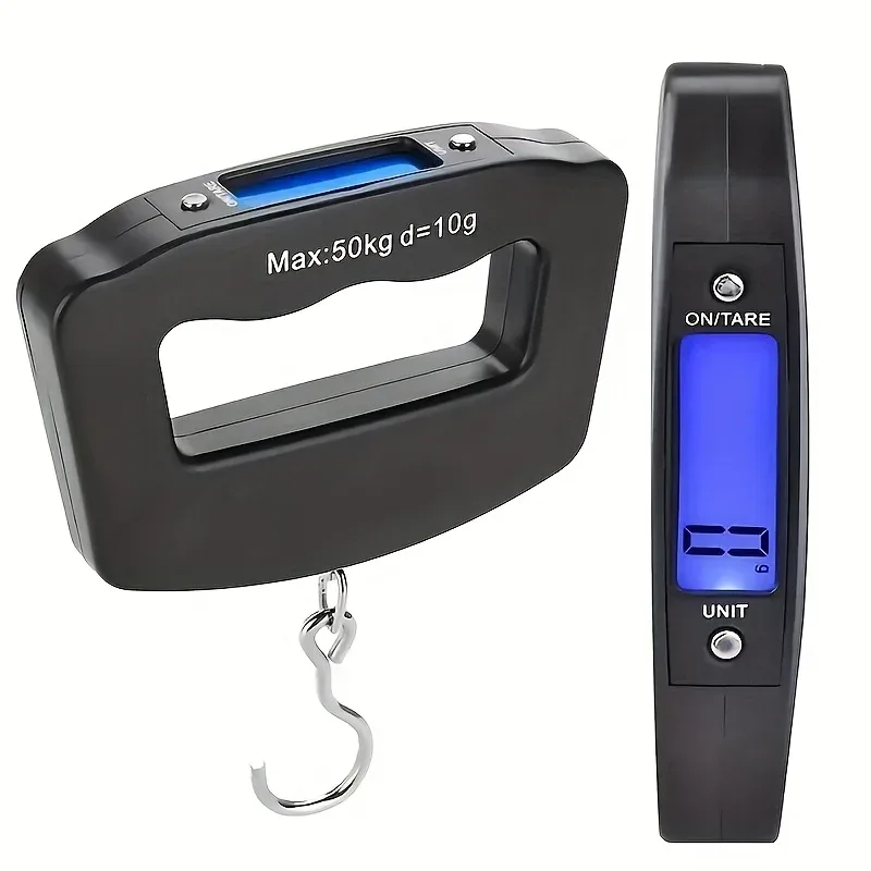 balance numérique portable voyage 50kg 10g écran lcd vert kaki mesure precise accurate usage routier