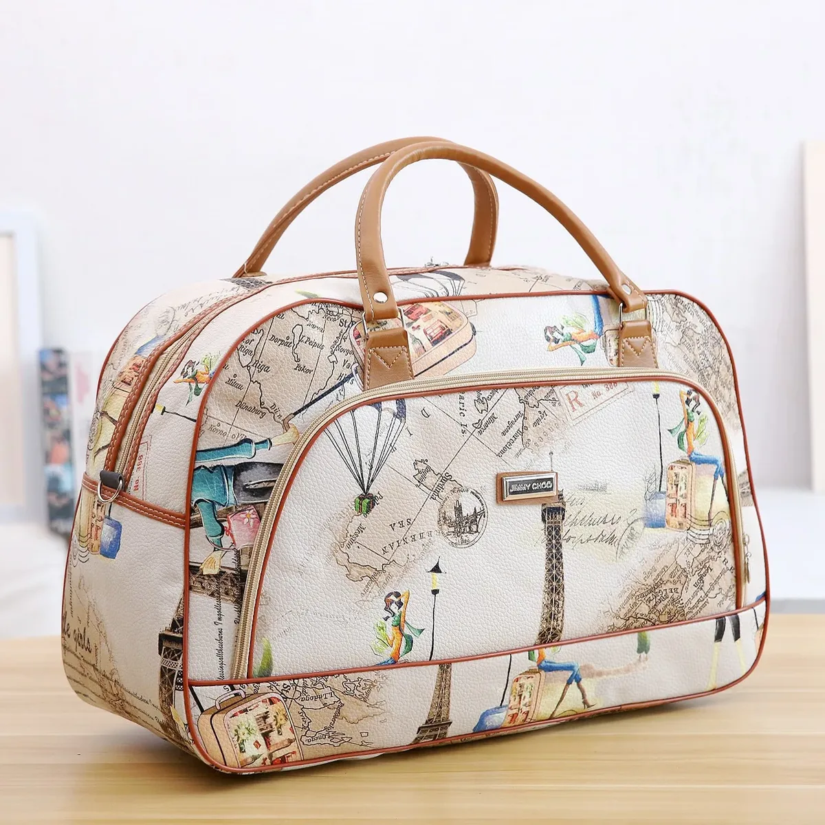 sacs fourre-tout de voyage en cuir pu pour femmes, sac à bagages de grande capacité, sac de sport étanche, sac de voyage décontracté pour week-end, organisateur