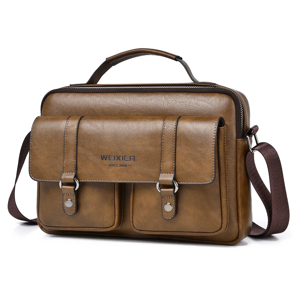 nouveau sac bandoulière pour homme en pu, imperméable, pour ordinateur portable, idéal pour les trajets professionnels, léger