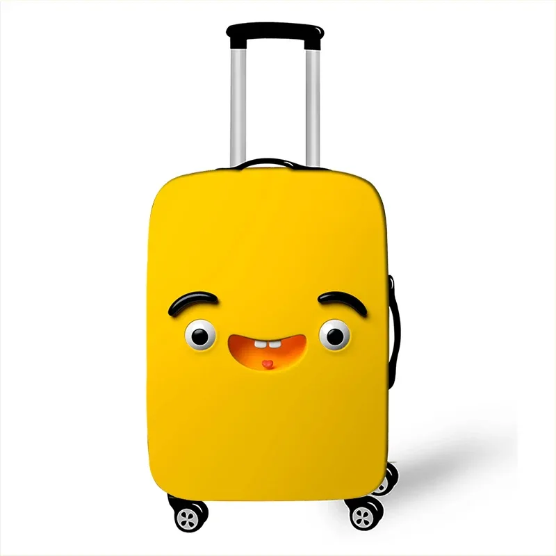 housse de bagage avec impression d'expression drôle, gaine de protection pour valise de voyage, étuis anti-poussière élastiques adaptés aux accessoires de bagages de 18 à 32 pouces