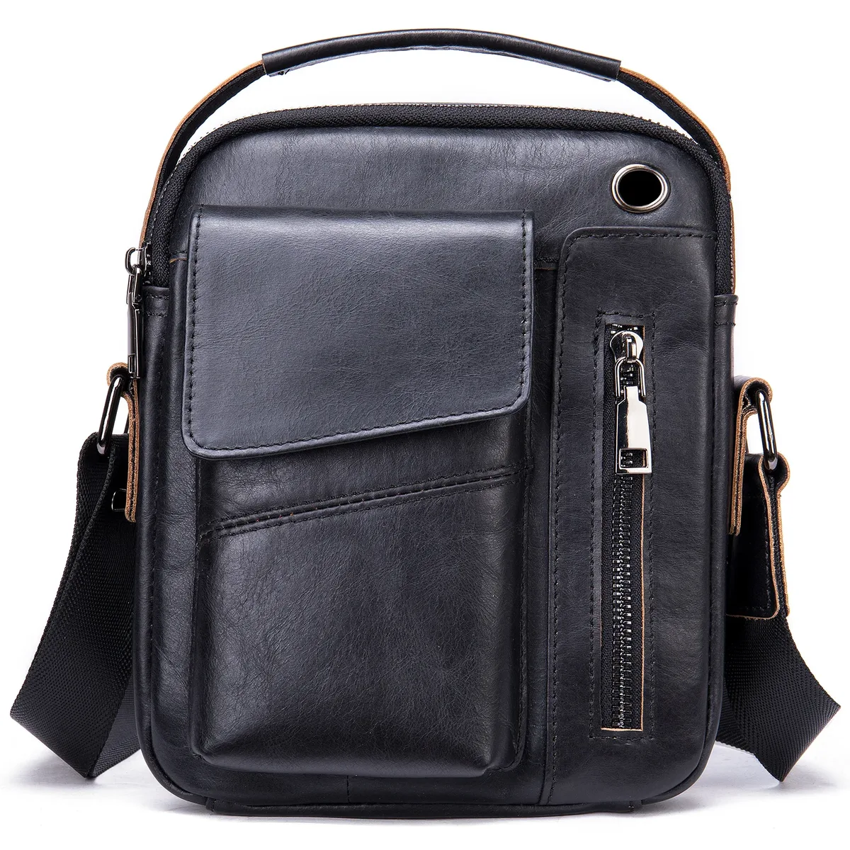 nouveau sac à bandoulière en cuir de vache pour hommes décontracté grande capacité sac à bandoulière pour hommes