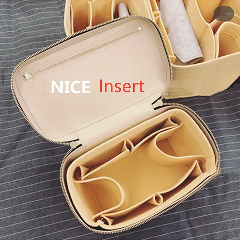 organisateur de sac d'insertion pour vanity pm nice bb nano mini, sac à main intérieur de étui à cosmétiques de luxe pour femmes, sacs de maquillage façonnant la doublure
