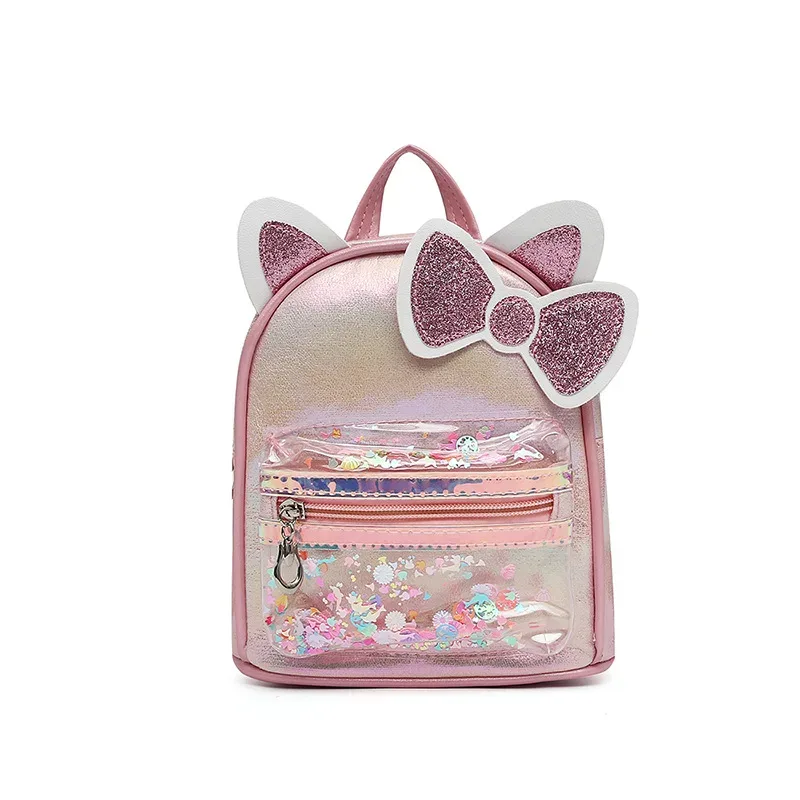 nouveau sac à dos personnalisé avec nœud de dessin animé pour enfants, sac à dos à oreilles mignon, sac de princesse d'extérieur, sac de collation, sac de nom de la maternelle