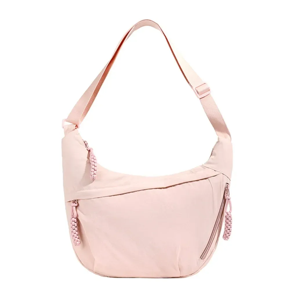 sacs à bandoulière en toile décontractés coréens simplifiés, sac hobos de sport de grande capacité, sac de boulettes léger de couleur unie pour femmes