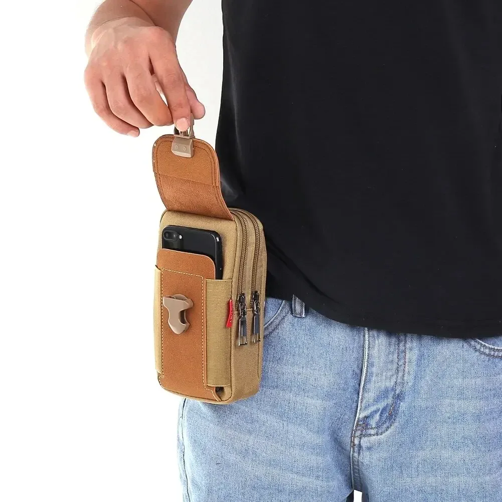 pochette de ceinture unisexe pour téléphone portable pour hommes, étui de téléphone, sac de taille molle, petit sac à dos de ceinture tactique, porte-carte