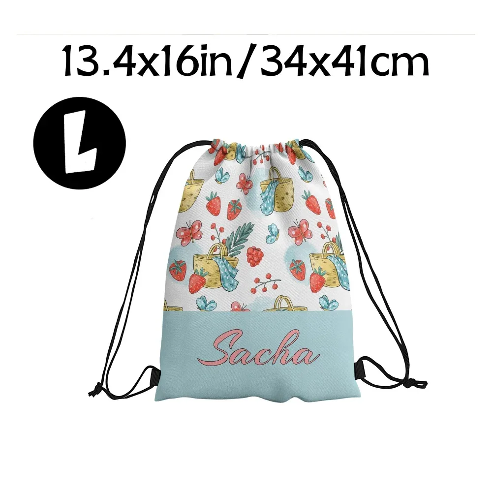 sac à dos à cordon personnalisé avec motif floral et nom, sac à cordon léger et pliable pour les vacances d'été en plein air, cadeau
