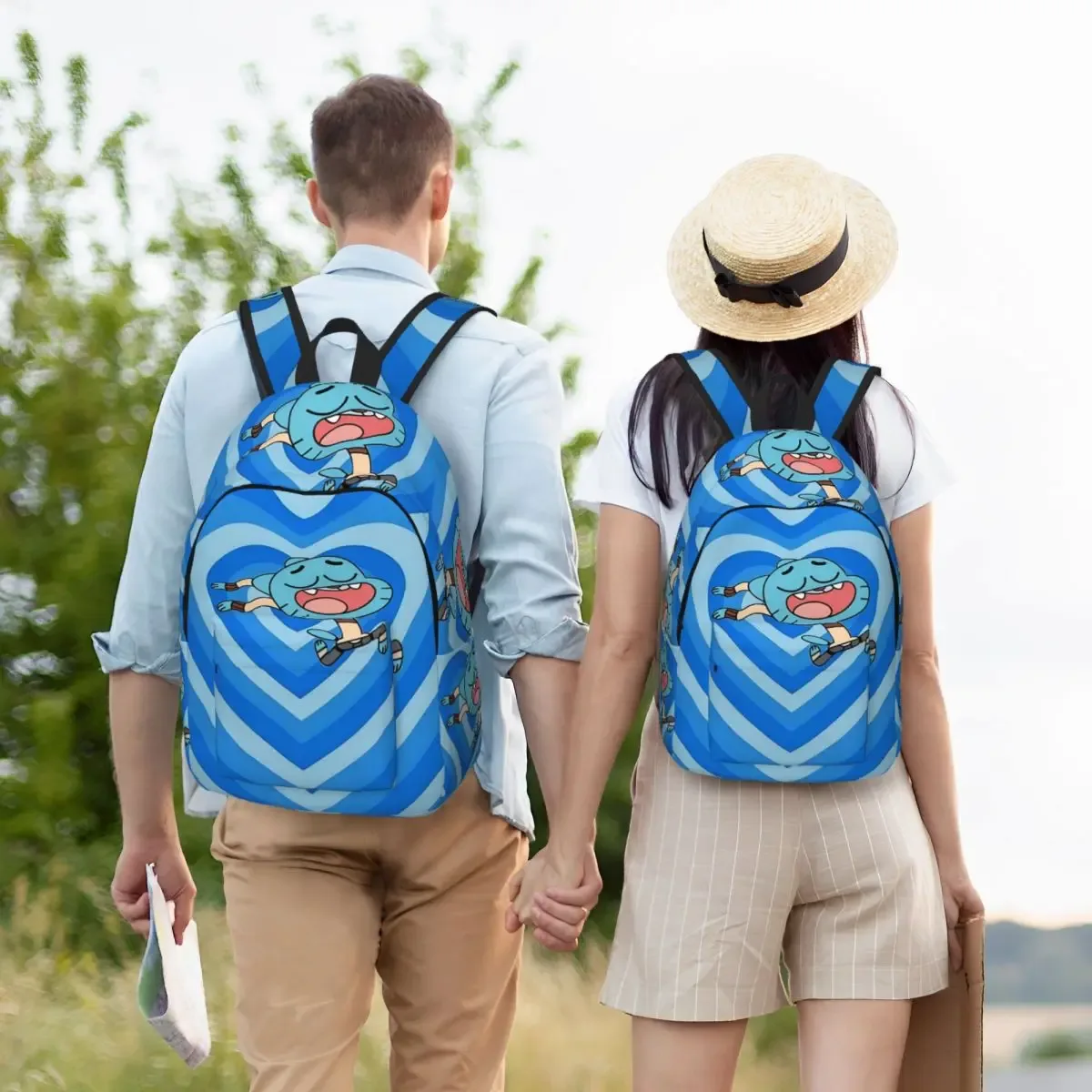 sac à dos classique amazing world of gumballs avec poche pour étudiants, randonnée, voyage, sac à dos pour hommes et femmes, sacs en toile pour ordinateur portable